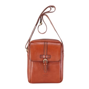 Echte leren vintage crossbody-messenger-reistas in bruin leer - Ashby