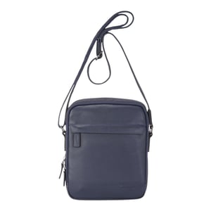 Echte leren marineblauwe vintage messenger crossbody reistas - Hawthrone