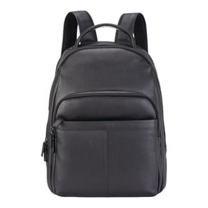 Echte leren zwarte vintage rugzak, laptoptas, reistas - Capri