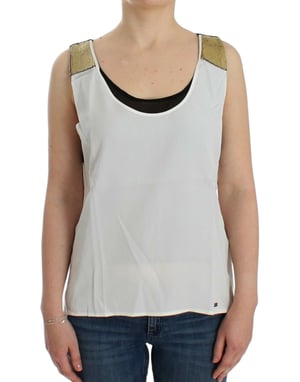 Pailletten Schouder Mouwloos Top