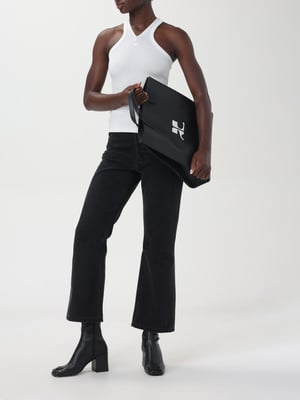 Geribbelde Mouwloze V-hals Top