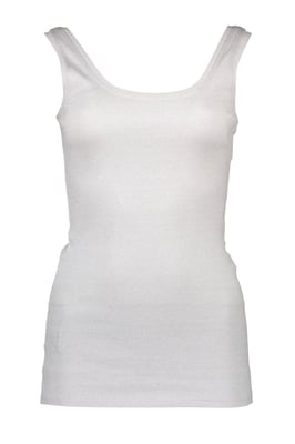 Geribbelde gebreide tanktop zonder mouwen met ronde hals