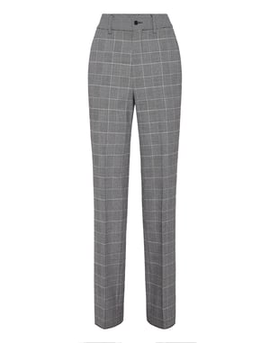 Long Straight Trousers Prince Of Wales