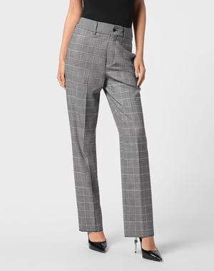 Long Straight Trousers Prince Of Wales