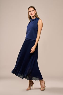 Lara Plisse Rok Navy