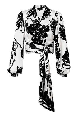 Carly Print Blouse Zwart / Wit