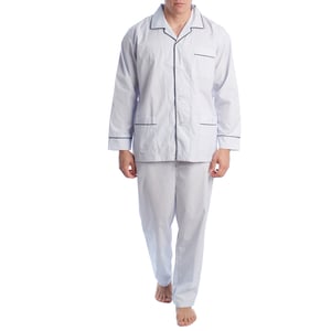 Herenpyjama in popeline met lange mouwen KL30233