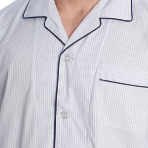 Herenpyjama in popeline met lange mouwen KL30233