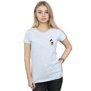 Disney Dames/Dames Mickey Mouse Kickin Retro Borst Katoenen T-Shirt (Sportgrijs)