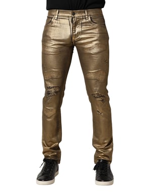 Metalen Versleten Rechtnex Jeans