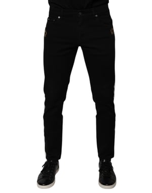 Slimfit Jeans met Kroonpatch Detail