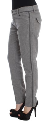 Grijze Rechte Broek met Zijstripe Detail