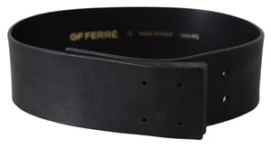 GF Ferre Zwarte Echt Leren Brede Logo Tailleband
