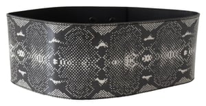 Ermanno Scervino Zwarte Brede Lederen Slangenhuid Design Tailleband