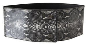Ermanno Scervino Zwarte Brede Lederen Slangenhuid Design Tailleband