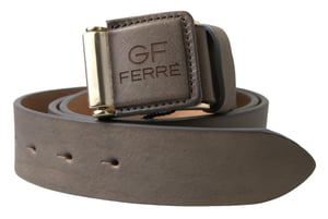 GF Ferre Bruin Leren Mode Logo Gesp Tailleband