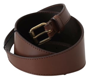 PLEIN SUD Bruine Echte Leren Rustieke Metalen Gesp Riem