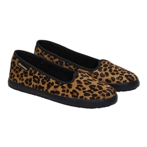 Superga Dames/Dames 2441 Ballerina's van luipaardprint leer kalfshaar (Bruin/zwart)