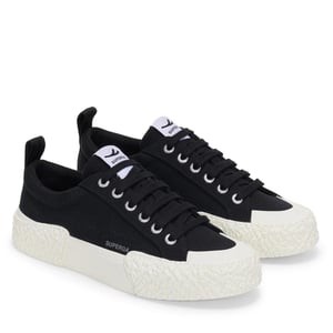 Superga Unisex 2660 Stripe Big Bumpers Trainers voor volwassenen (Zwart/Off Wit)