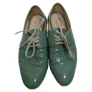 Prada Veterschoenen in Groene Patenten Leer
