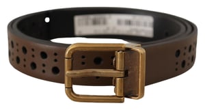 Leren Ceintuur Perforated Stijl