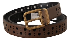 Leren Ceintuur Perforated Stijl
