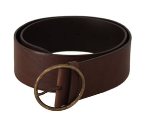 Leren Riem Bruin Met Ronde Gesp