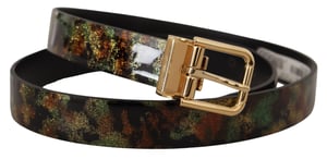 Glitter Camo Leren Riem Model Bel8465