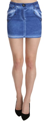 Mini Rok Denim Verbleekt Was