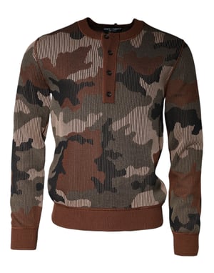 Camouflage Brei Henley Truien