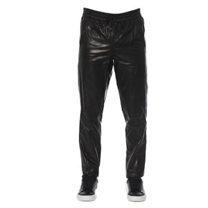 Leren Joggingbroek Elastische Taille Relaxed Fit