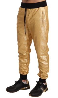 Dolce Gabbana Metallic Gouden Sweatpants Joggingbroek