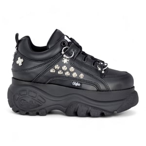 Buffalo Dames Zwarte Studded Chunky Platform Fashion Sneakers - 1339-14-PUNK