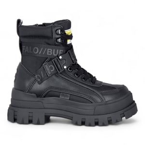 Buffalo Dames Zwarte Chunky Platform Hoge Enkel Combat Boots - ASPHA-COM1