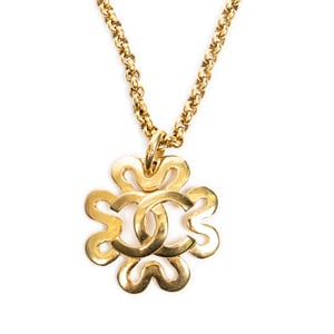 Large CC Logo Clover Pendant Necklace  Ketting