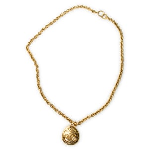 CC Oval Pendant Chain Necklace  Ketting