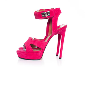 Givenchy roze suède haaienplatform sandalen