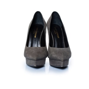 Saint Laurent Grijze suède janis pump