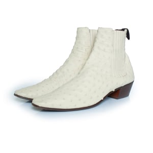 Saint Laurent Struisvogelleren Wyatt laarzen