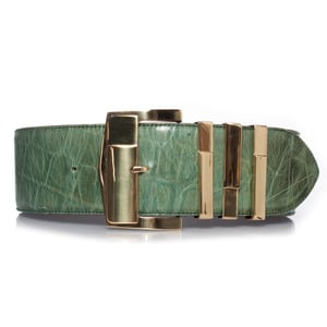 Gianni Versace Groene tailleriem van krokodillenleer