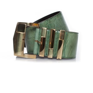 Gianni Versace Groene tailleriem van krokodillenleer