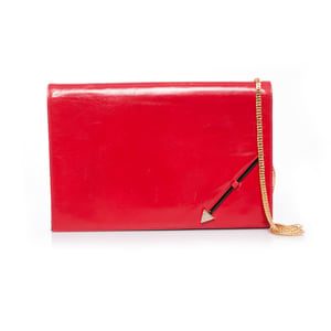Valentino Vintage rode hoogglans leren schoudertas