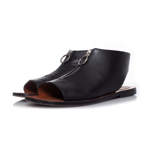 Celine Zwarte leren sandalen met rits