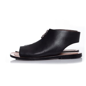 Celine Zwarte leren sandalen met rits