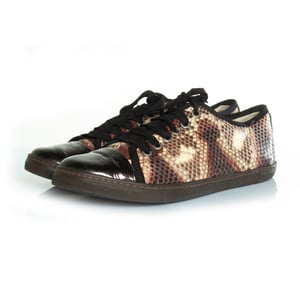 Lanvin python sneakers met lakleren neus