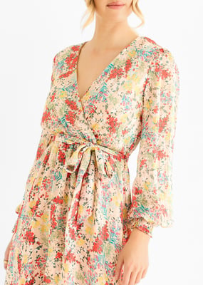 Multi Jacquard Chiffon Midi Jurk