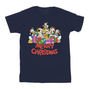 Disney Heren Mickey Mouse en vrienden Kerstmis T-Shirt (Marineblauw)