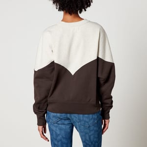 Dames Isabel Marant Etoile Houston Bi Colour Logo Sweatshirt in Bruin/Wit