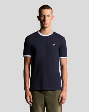 Lyle & Scott Ringer katoenen T-shirt met ronde hals - marineblauw