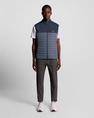 Lyle & Scott Sports Hybrid Fleece Gilet - Blauw